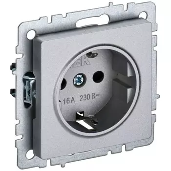 Розетка IEK BR-R11-16-K47 BRITE, 16А, с заземлением