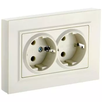 Розетка IEK BR-R24-16-K10-F BRITE, СП, 2 розетки,СП BRITE, РСш12-3-БрКр, 16А, с заземлением 954718