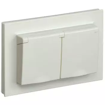 Розетка IEK BR-R26-16-44-K10-F BRITE, СП, 2 розетки,СП BRITE, РСбш12-3-44-БрКр, 16А, бежевый 95471