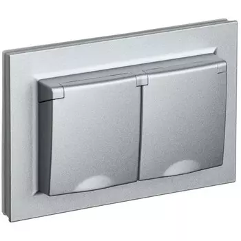 Розетка IEK BR-R26-16-44-K47-F BRITE, СП, 2 розетки,СП BRITE, РСбш12-3-44-БрА, 16А,