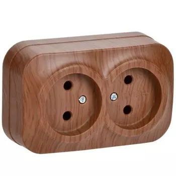 Розетка IEK ERH20-K24-10 GLORY, ОП, 2 розетки,ОП GLORY РС22-2-ХД 10А без заземления