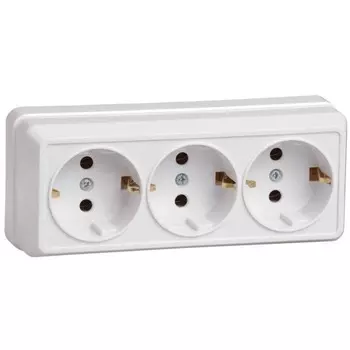 Розетка IEK ERO31-K01-16-DC Октава, ОП, 3 розетки, IP20