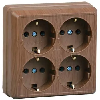 Розетка IEK ERO41-K04-16-DC Октава, ОП, 4 розетки, IP20