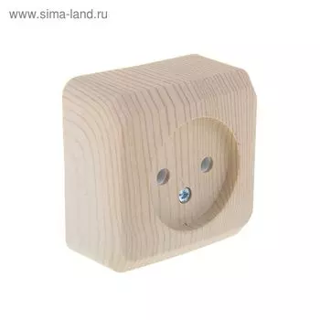 Розетка "Этюд" SchE PA16-001D, 16 А, одноместная, без з/к, без шторок, наружная, цвет сосна