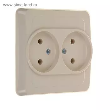 Розетка "Этюд" SchE PC16-005K, двухместная, без з/к, цвет кремовый