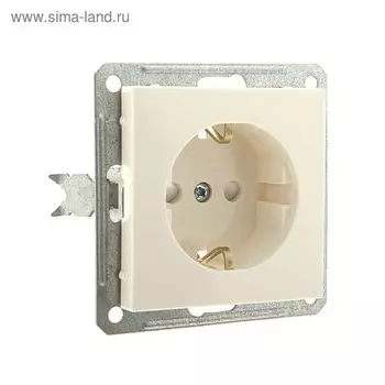 Розетка "Этюд" SchE PC16-044K, 16 А, одноместная, скрытая, с з/к, бежевая