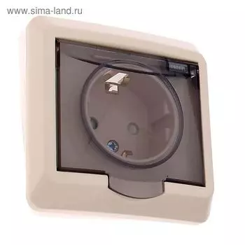 Розетка "Этюд" SchE PC16-044K, 16 А, одноместная, скрытая, с з/к, цвет кремовый