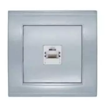 Розетка компьютерная 1-м СП Бриллиант серебр. UNIVersal 7949858