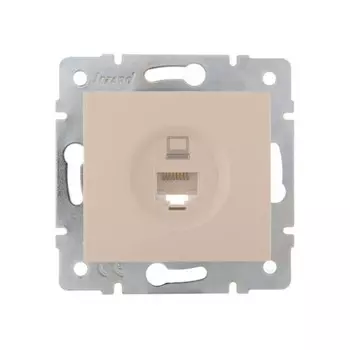 Розетка компьютерная 1-м СП Karina RJ45 механизм крем. LEZARD 707-0388-139