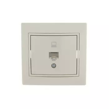 Розетка компьютерная 1-м СП Mira RJ45 крем./крем.. LEZARD 701-0303-139