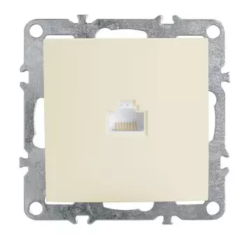 Розетка компьютерная 1-местная RJ-45, STEKKER серия Эрна, PST00-9107-02, слоновая кость