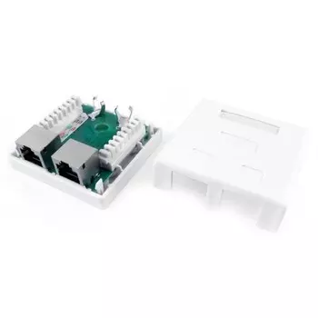 Розетка компьютерная 2-м ОП Dual IDC SB1-2-8P8C-C6-SH-WH RJ45 (8P8C) кат.6 экранир. Hyperline 430237