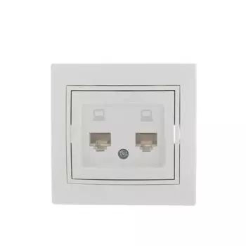 Розетка компьютерная 2-м СП Mira RJ45 бел./бел. LEZARD 701-0202-141