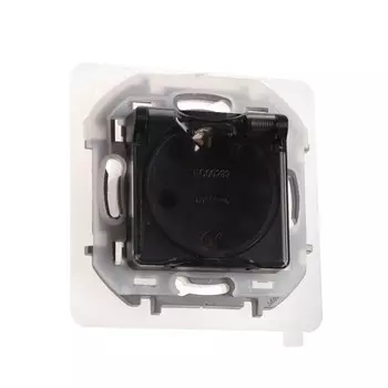 Розетка Legrand INSPIRIA, 2К+З, IP 44, с откидной крышкой и шторками, 16 А, 250 В, Антрацит