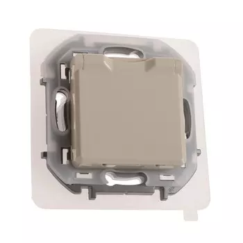 Розетка Legrand INSPIRIA, 2К+З, IP 44, с откидной крышкой и шторками, 16 А, 250 В, Слоновая