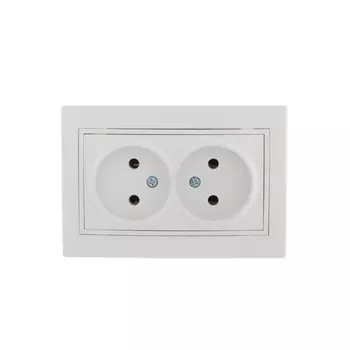Розетка LEZARD 701-0202-128 Mira, СП, 2 розетки, IP20