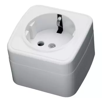 Розетка накладная 1-местная с/з, 250В, 16А, серия Basic, PST16-501-20, белый