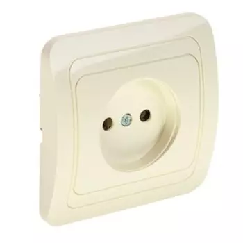 Розетка одноместная Luazon Lighting "ЕКБ", 10 А, скрытая, без з/к, бежевая