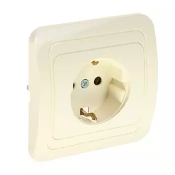 Розетка одноместная Luazon Lighting "ЕКБ", 16 А, скрытая, с з/к, бежевая