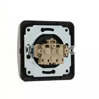 Розетка одноместная Luazon Lighting "Орион", 10 А, скрытая, без з/к, черная