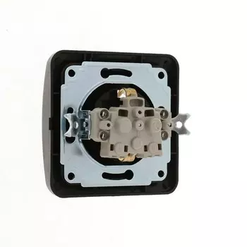 Розетка одноместная Luazon Lighting "Орион", 16 А, скрытая, с з/к, черная