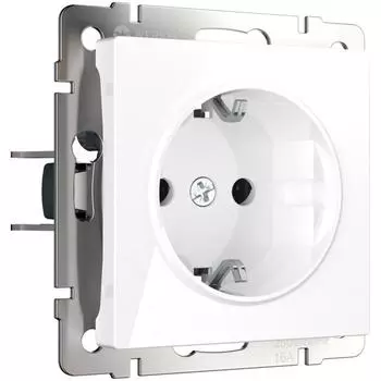 Розетка с заземлением WL01-SKG-01-IP20, белая