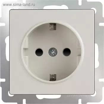 Розетка с заземлением WL03-10-01, безвинтовой зажим, цвет слоновая кость