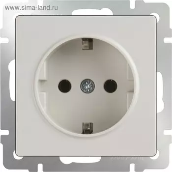 Розетка с заземлением WL03-SKG-01-IP20, цвет слоновая кость