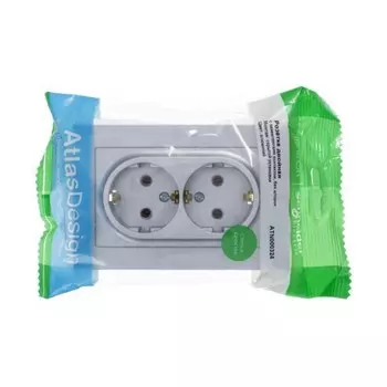 Розетка SchE ATN000324 AtlasDesign, СП, 2 розетки, IP20