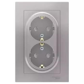 Розетка SchE ATN000326 AtlasDesign, СП, 2 розетки, IP20