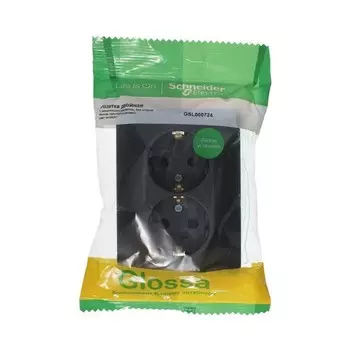 Розетка SchE GSL000724 Glossa 2 розетки, с заземлением
