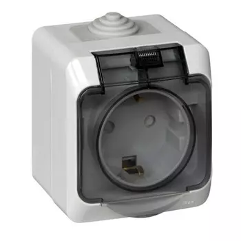 Розетка SchE PA16-044C Этюд, ОП, с заземлением