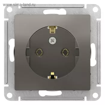 Розетка SE ATLASDESIGN, 16 А, с з/к, механизм, цвет сталь