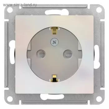 Розетка SE ATLASDESIGN, 16 А, со шторками, с з/к, механизм, цвет жемчуг