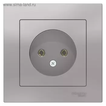 Розетка SE ATLASDESIGN, 16 А, в сборе, без з/к, цвет алюминий