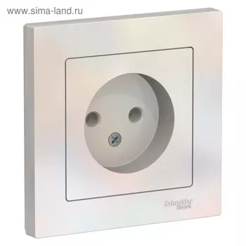 Розетка SE ATLASDESIGN, 16 А, в сборе, без з/к, цвет жемчуг