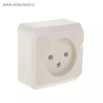 Розетка SE "Этюд", 16 А, 250 В, накладная, без з/к, IP20, кремовая, PA16-001K