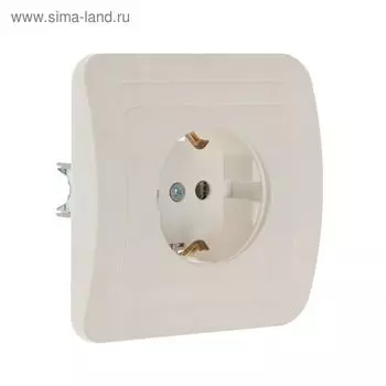 Розетка Smartbuy "Марс", 16 А, одноместная, скрытая, с з/к, белая