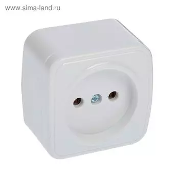 Розетка СОЮЗ "Электра", 16 А, одноместная, наружная, без з/к, белая