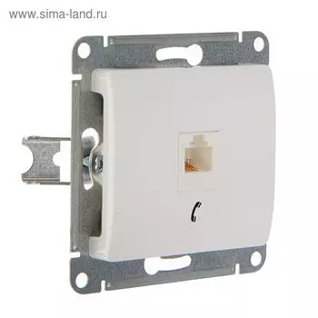 Розетка телефонная "Glossa" SchE GSL000181T, RJ 11, одноместная, скрытая, цвет белый