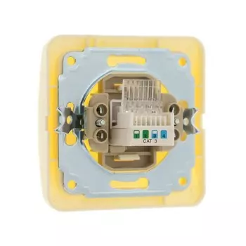 Розетка телефонная одноместная Luazon Lighting "Орион", скрытая, бежевая