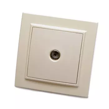 Розетка телевизионная 1-местная, 75 Ом, STEKKER серия Эрна, PST00-9008-02, слоновая кость