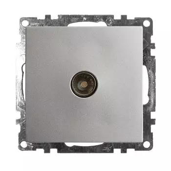 Розетка телевизионная 1-местная, 75 Ом, STEKKER серия Катрин, GLS00-7108-03, серебро