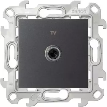 Розетка телевизионная одиночная TV СП Simon24 IP20 механизм графит Simon 2450477-038