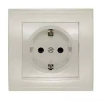 Розетка Universal 7948851 Бриллиант, СП, IP20, цвет слоновая кость