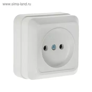 Розетка UNIVersal "Олимп", 16 А, одноместная, наружная, без з/к, белая