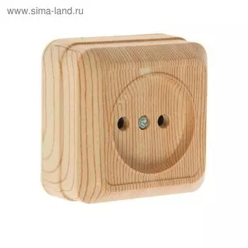 Розетка UNIVersal "Олимп", 16 А, одноместная, наружная, без з/к, цвет сосна