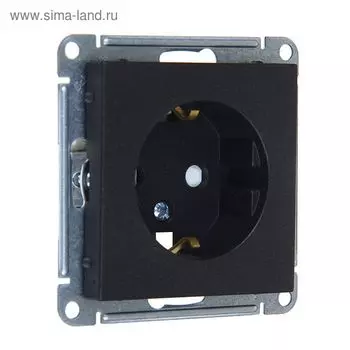 Розетка "W59" SchE RS16-152-6-86, 16 А, одноместная, с з/к, шторки, цвет черный бархат