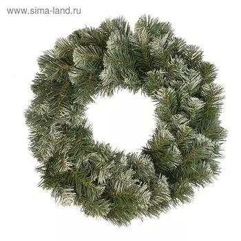 Венок новогодний d=40 см «Праздничный» заснеженный, 90 веток