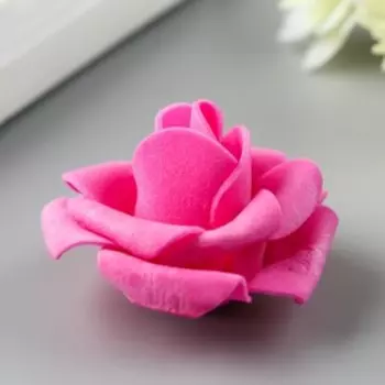 Розочка из фоамирана, фуксия d-4 см